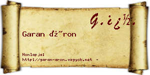 Garan Áron névjegykártya